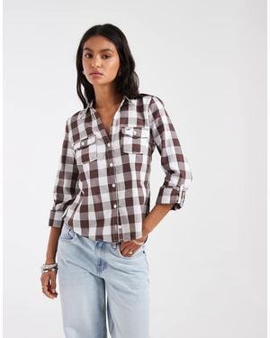 Hollister Icon Logo 3/4 Sleeve Fitted Shirt - White
