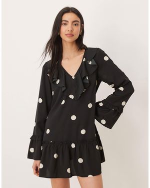 Wednesday's Girl Tiered Floaty Mini Dress - Black