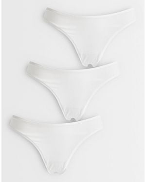 ASOS – 3er-pack tangas aus baumwolle - Weiß
