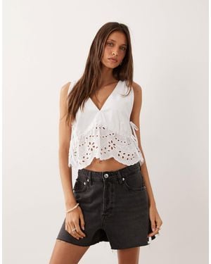 Mango 100% Cotton Denim Short - White