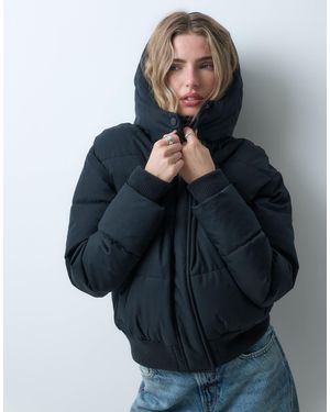 Hollister Oversize-pufferjacke mit kapuze - Grau