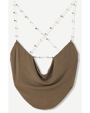 Bershka Crop Top Met Kraag - Wit