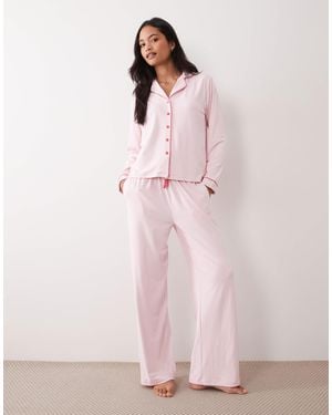 Threadbare Button Down Super Soft Pyjama Set - Pink