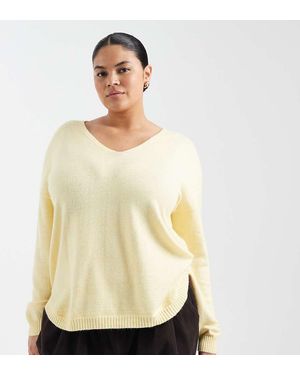 ONLY Jersey Con Cuello De Pico De - Amarillo