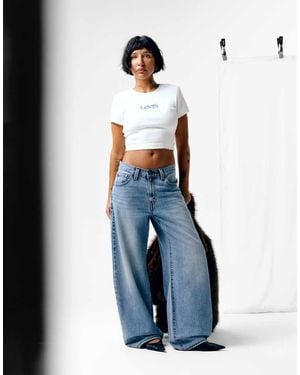 Levi's Baby Tee Essenziale Con Stampa Logo Bianca - Blu