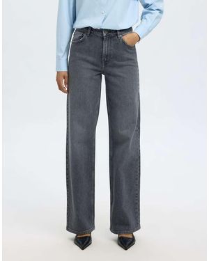 SELECTED Jeans A Fondo Ampio - Blu