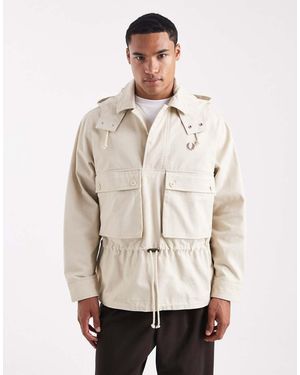 Fred Perry Giacca Con Cappuccio Color Pietra - Neutro