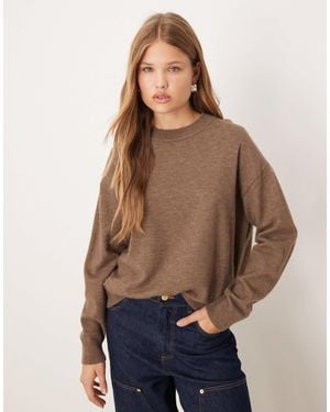 Mango Wool Mix Crew Neck Sweater - Blue