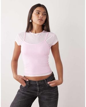 Collusion Short Sleeve Double Layer T-shirt - Purple