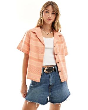 Wrangler Camicia A Maniche Corte Testurizzata Con Colletto A Rever - Blu
