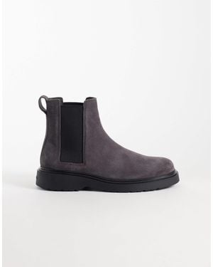 Calvin Klein Essential Suede Combat Chelsea Boots - Blue