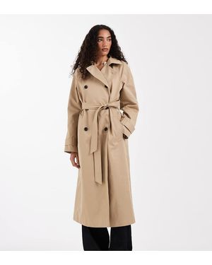 ASOS Asos Design Tall Longline Water Repellent Trench Coat - Natural