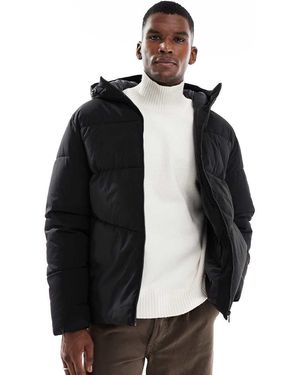 Jack & Jones Hooded Puffer Jacket - Black