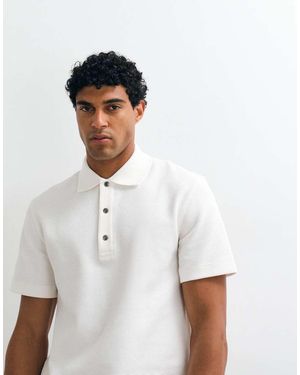 ARKET Polo De Manga Corta De Tejido Gofrado Rico En Algodón - Blanco
