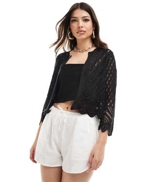 Jdy Knitted 3/4 Length Sleeve Cardigan - Black