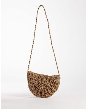 Pieces Half Moon Crossbody Bag - White