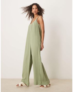 ASOS – jumpsuit aus doppellagigem stoff - Grün
