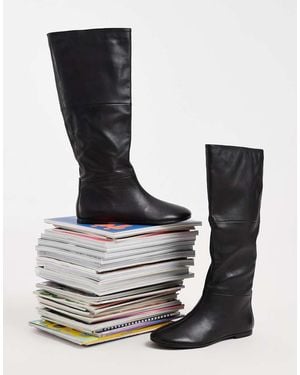Vagabond Shoemakers Aleya Flat Knee Boots - Black
