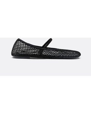 Stradivarius Mesh Strap Ballet Flats - White