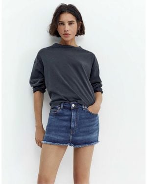 Pull&Bear – jeansskort - Blau