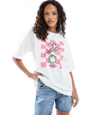 JJXX Oversized T-shirt With Matcha Print - White