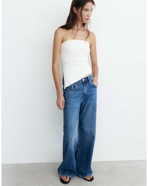 Pull&Bear Asymmetric Bandeau Top - Blue