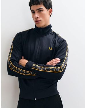 Fred Perry Kombiteil-trainingsjacke mit kontraststreifen - Blau