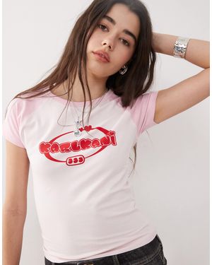 Karlkani – knapp geschnittenes t-shirt - Pink