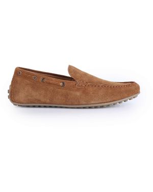 Thomas Crick Duval - mocassins casual à enfiler en cuir et daim - Marron