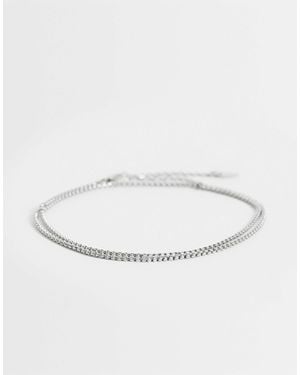ASOS Waterproof Stainless Steel Slim Rope Chain Bracelet - Natural