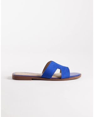 SEQWL – storke – flache sandalen aus wildlederimitat - Blau