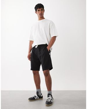 Jack & Jones Jersey Short Met Plat Gestikte Plooitjes - Wit