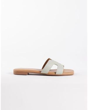 New Look Metal Bar Detail Sandal - White