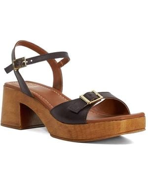 Dune Jeane Skinny Strap Clog - Brown