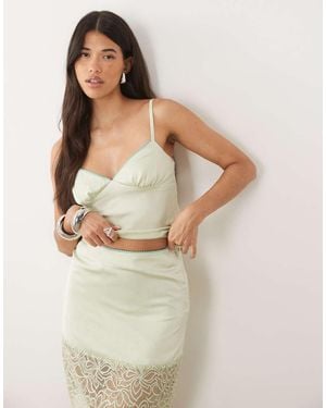 Motel Chatura Satin Cami Top - Natural