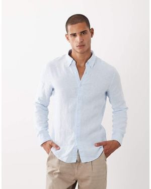 Abercrombie & Fitch 100% Linen Long Sleeve Shirt - White
