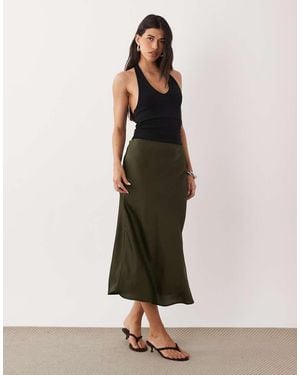 Vila Satin Maxi Skirt - Natural