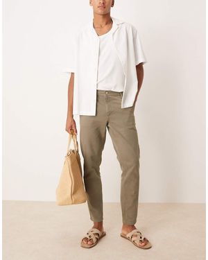 ASOS Tapered Fit Chinos - Natural