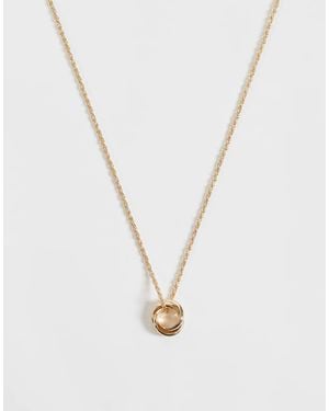 ASOS Collar De Cadena Con Colgante De Nudo En Tono - Blanco