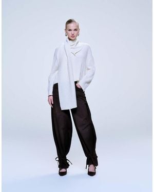 ASOS Tie Ankle Barrel Jeans - White