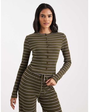 Miss Selfridge Striped Long Sleeve Top Co-ord - Green