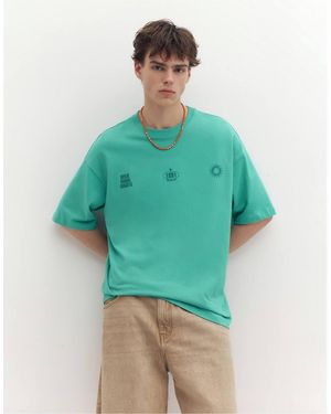Pull&Bear Stwd Sun Graphic T-Shirt - Green