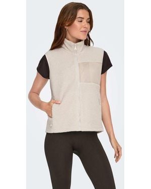 Only Play Gilet Teddy Color Pietra Pomice - Neutro