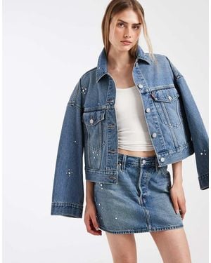 Levi's Denim Mini Rok Met Versiering - Blauw