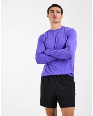 4505 5"" Training Short With Towel Loop And Zip Pockets - Purple