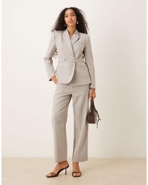 Vila Premium High Waisted Tailored Trouser Co-ord - Natural