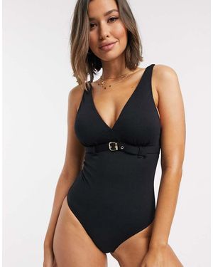 Pour Moi Bañador De Canalé En Sol Beach De - Negro