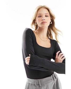 ONLY Seamless Reversible Long Sleeve Top - Black