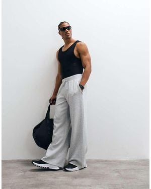 4505 Ultra Soft Modal Blend Wide Leg Joggers With Zip Pockets - White