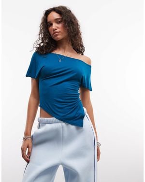 Collusion Drapey Asymmetric Poncho Top - Blue